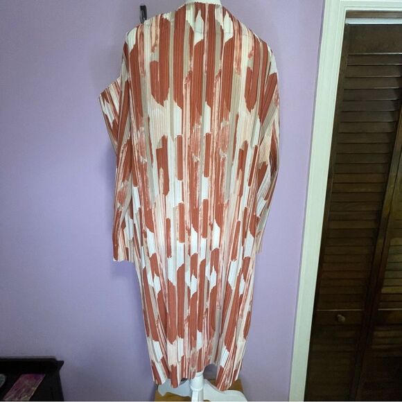 Chico's Travelers Cardigan Longline Open Front Jacket Pink White Size Large - Picture 7 of 12